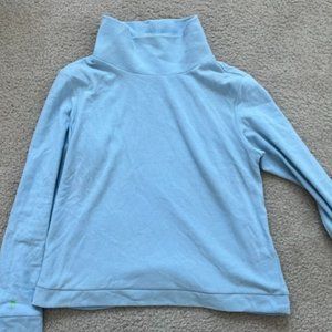 Dudley Stephens ark Slope Turtleneck in Terry Fleece (Ice Blue)